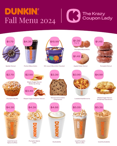 Dunkin-Fall-Menu-2024 - updated 10/16