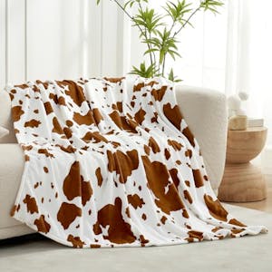 Cozy Bliss Cow Print Throw Blanket