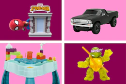 Spiderman toy, RC car, Little Tikes water table, TMNT action figure