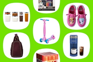scooter, food storage, crossbody bag, Keurig, mini fridge, art set, Paw Patrol shoes