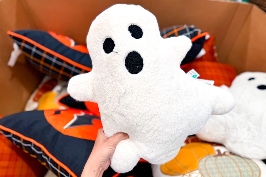 costco halloween harvest themed decorative pillow ghost