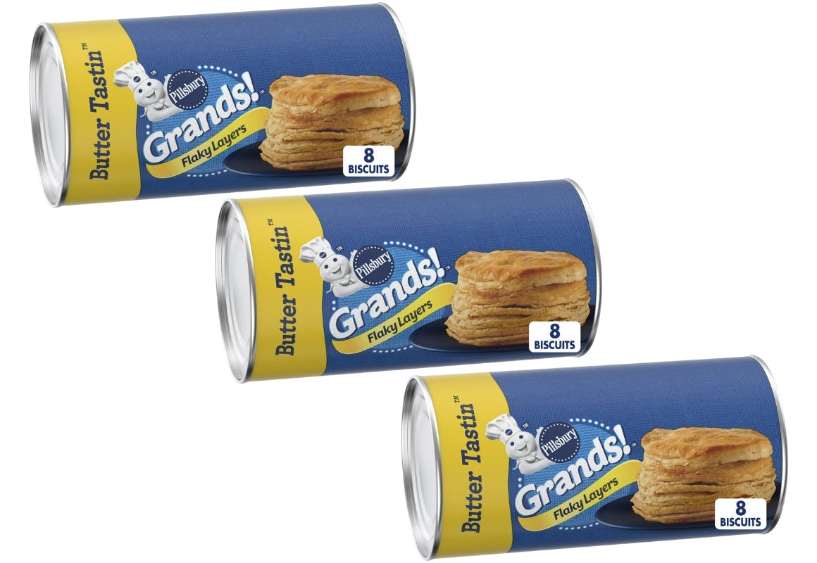 3 Pillsbury Biscuit Dough Tubes