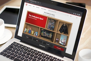 A laptop displaying the Target Collectors Spot landing page
