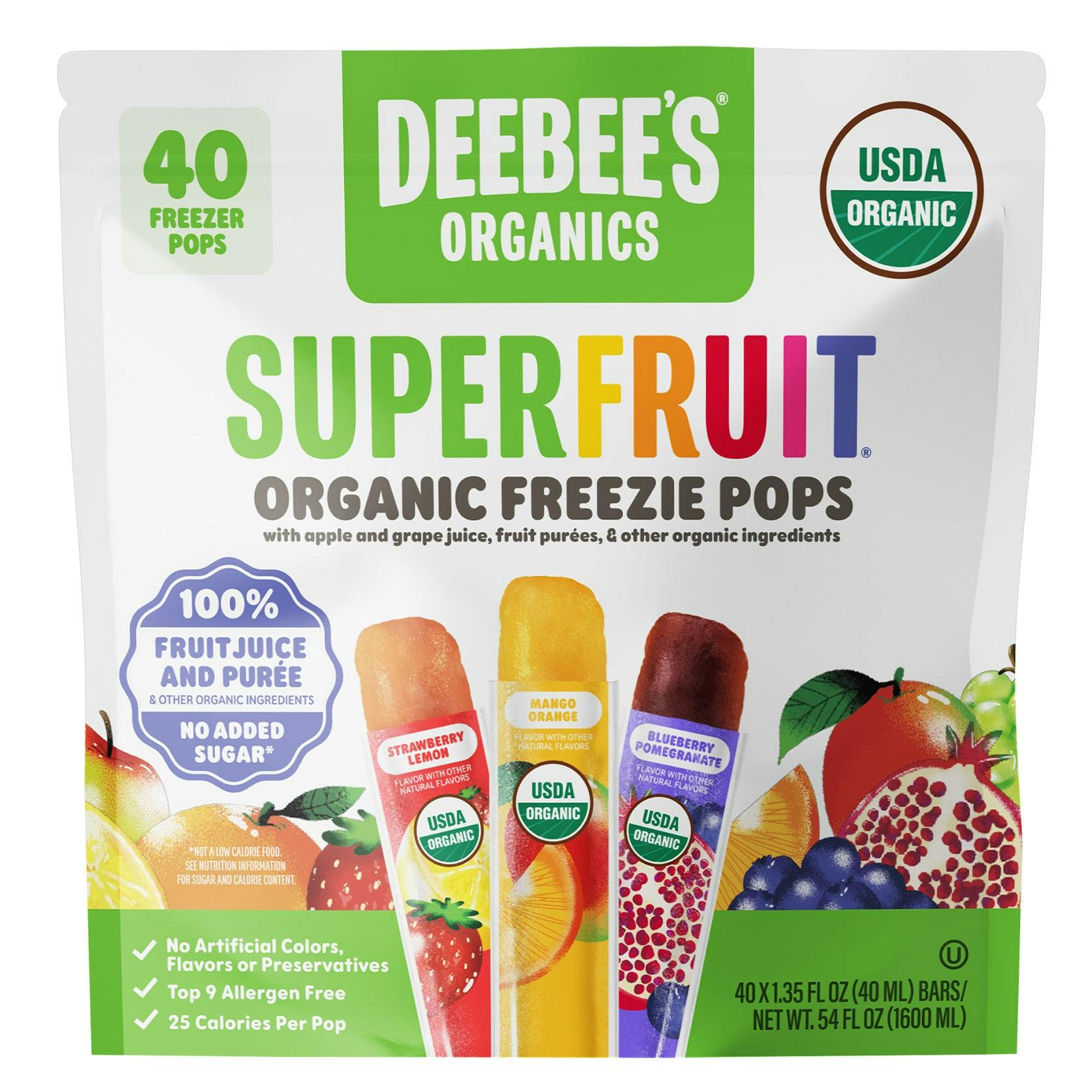 DeeBee's Organics Ice Pops 40-Pack