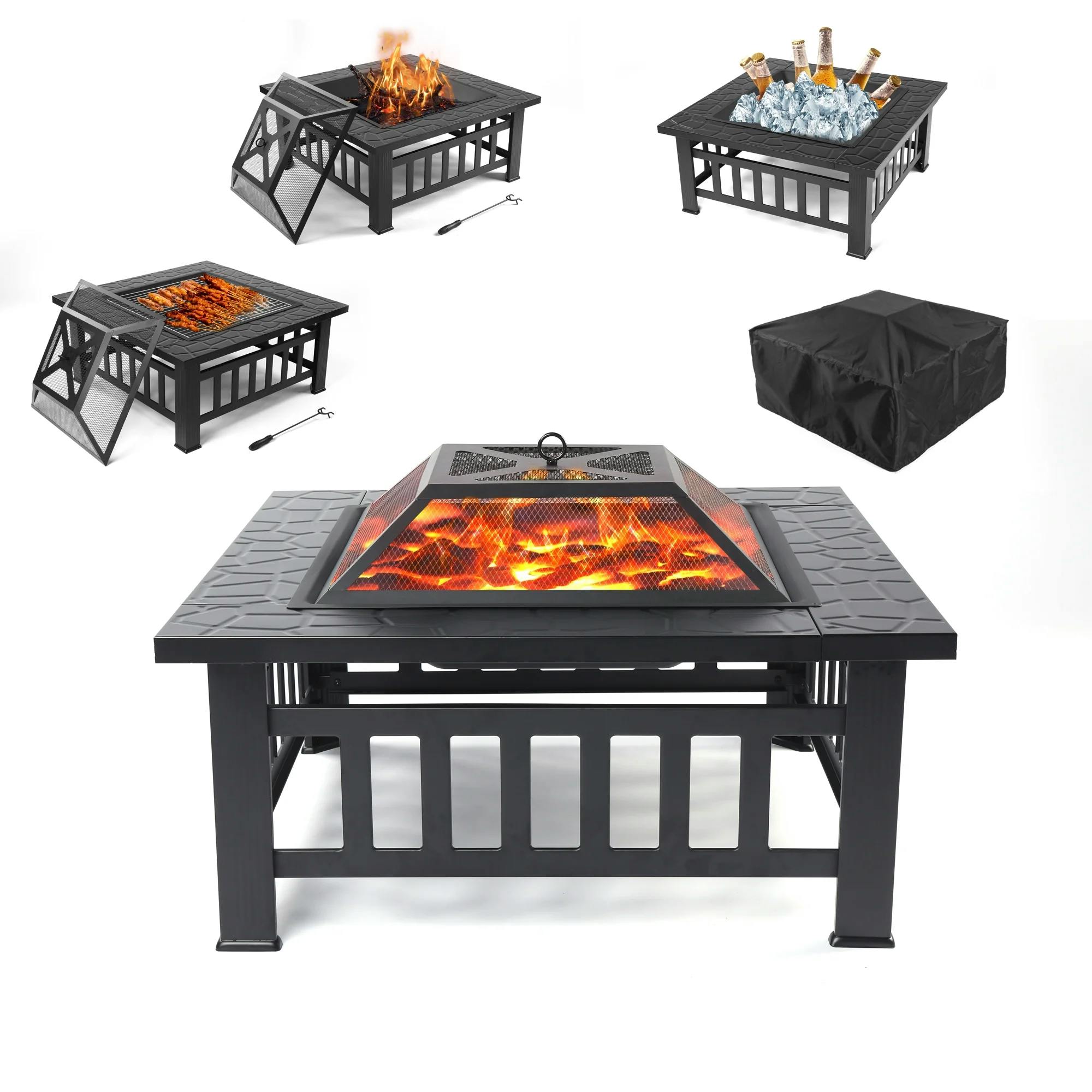Wood-Burning Fire Pit Table