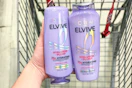 hand holding L'Oreal Elvive products