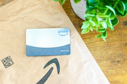 amazon package on table