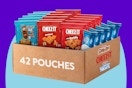 Kellogg's Variety Snack Packs on a blue background.