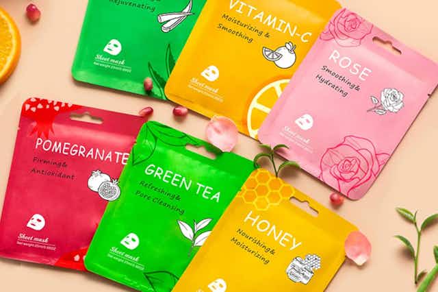Facial Sheet Masks 18-Pack, as Low as $6.79 on Amazon card image