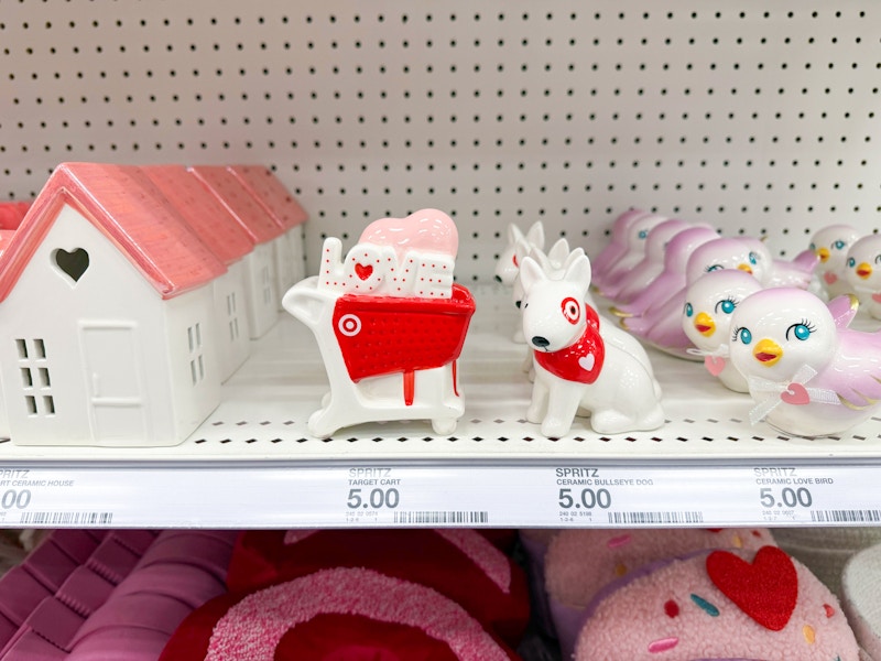 target valentines day sculptures on shelf