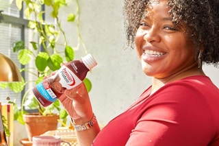 Woman drinking protein shake