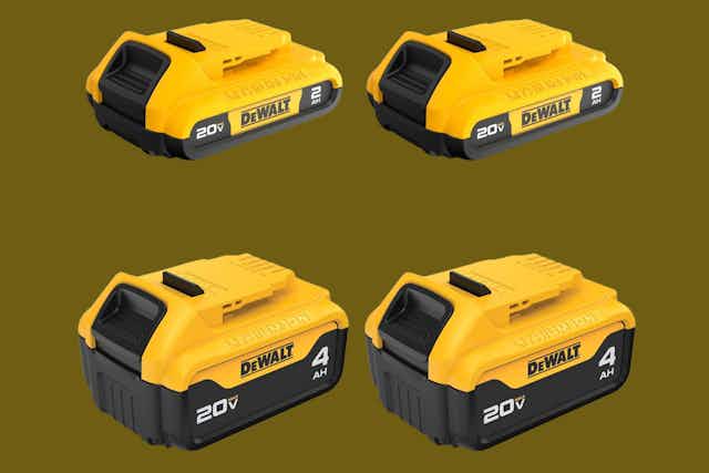Dewalt Lithium Ion Battery 4-Pack, Only $149 on Amazon (Reg. $359) card image