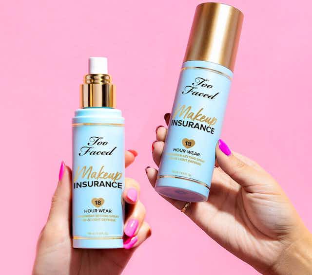Too Faced Makeup Insurance Setting Spray, as Low as $16 on Amazon card image