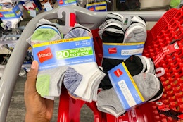 Hanes Kids' Socks 20-Pack, Only $9.50 at Target card image