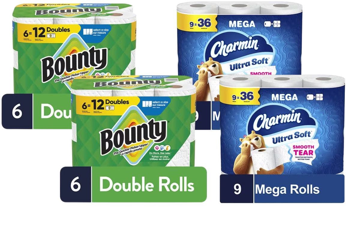 2 Charmin + 2 Bounty