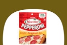 dollar general hormel pepperoni on olive and white background