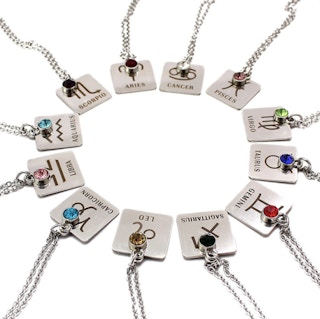 until gone 18K White Gold Birthstone:Horoscope Combo Necklace lifestyle image 2022