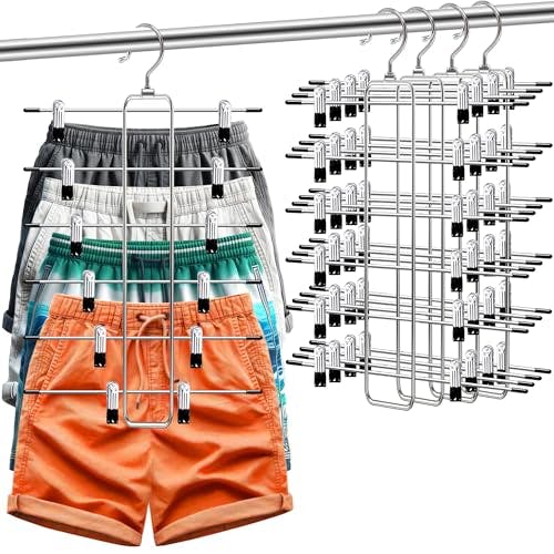 6-Tier Pants Hangers 4-Pack