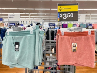walmart avia fleece shorts on display