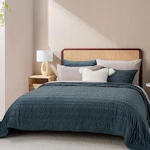 Luxury Ruched Velvet Quilt Set