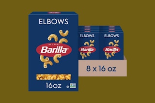 a box set of barilla elbows pasta
