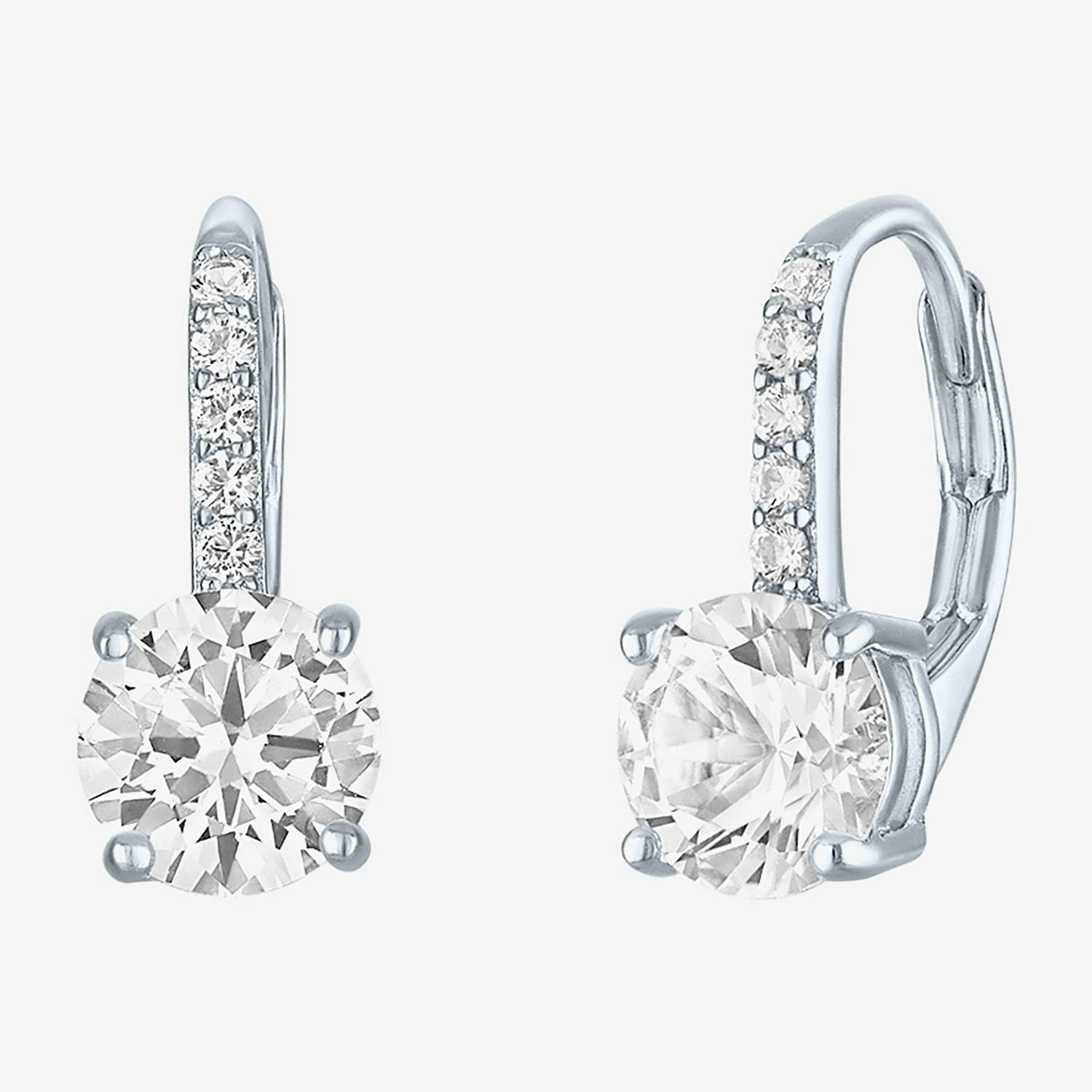 Lab Created White Sapphire Earrings
