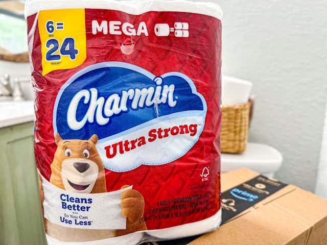 Charmin Ultra Strong Toilet Paper: Get 6 Mega Rolls for $7.57 on Amazon  card image