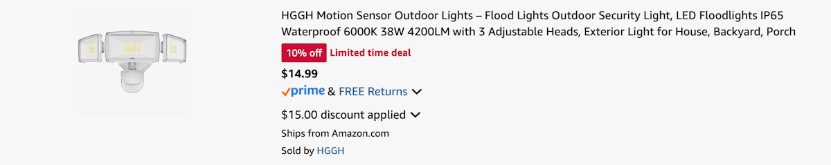 Amazon Motion Sensor Flood Light 2025