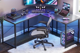 l shaped desk in office