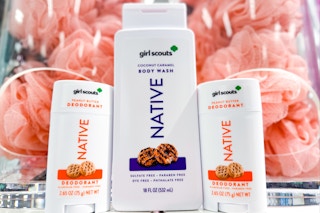 native deodorant and body wash sitting on a target shelf