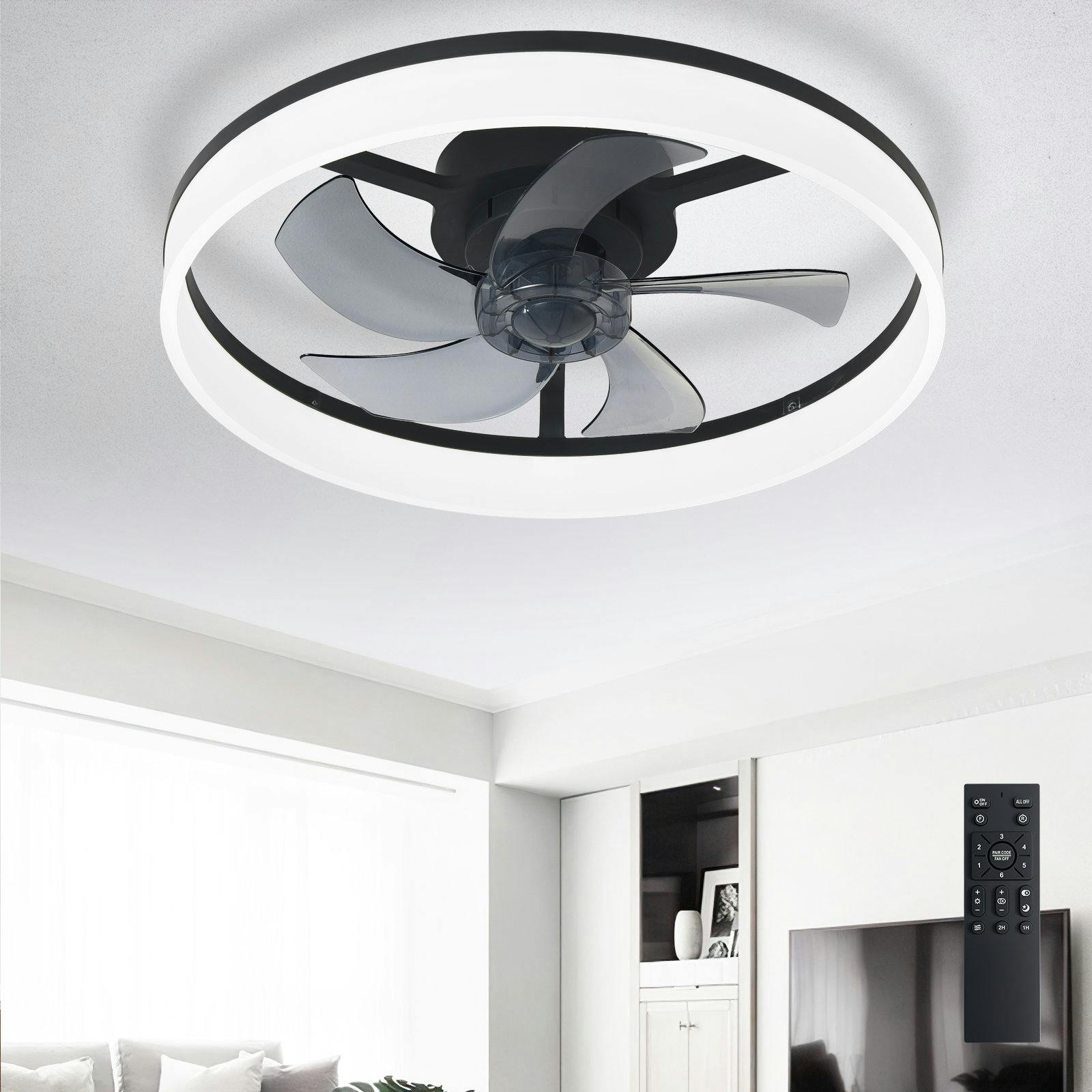 Flush Mount Ceiling Fan with Light