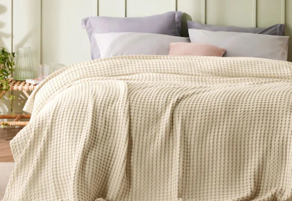 Bedsure Bamboo Waffle Blanket