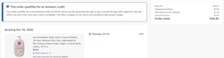 Eos lotion Amazon receipt