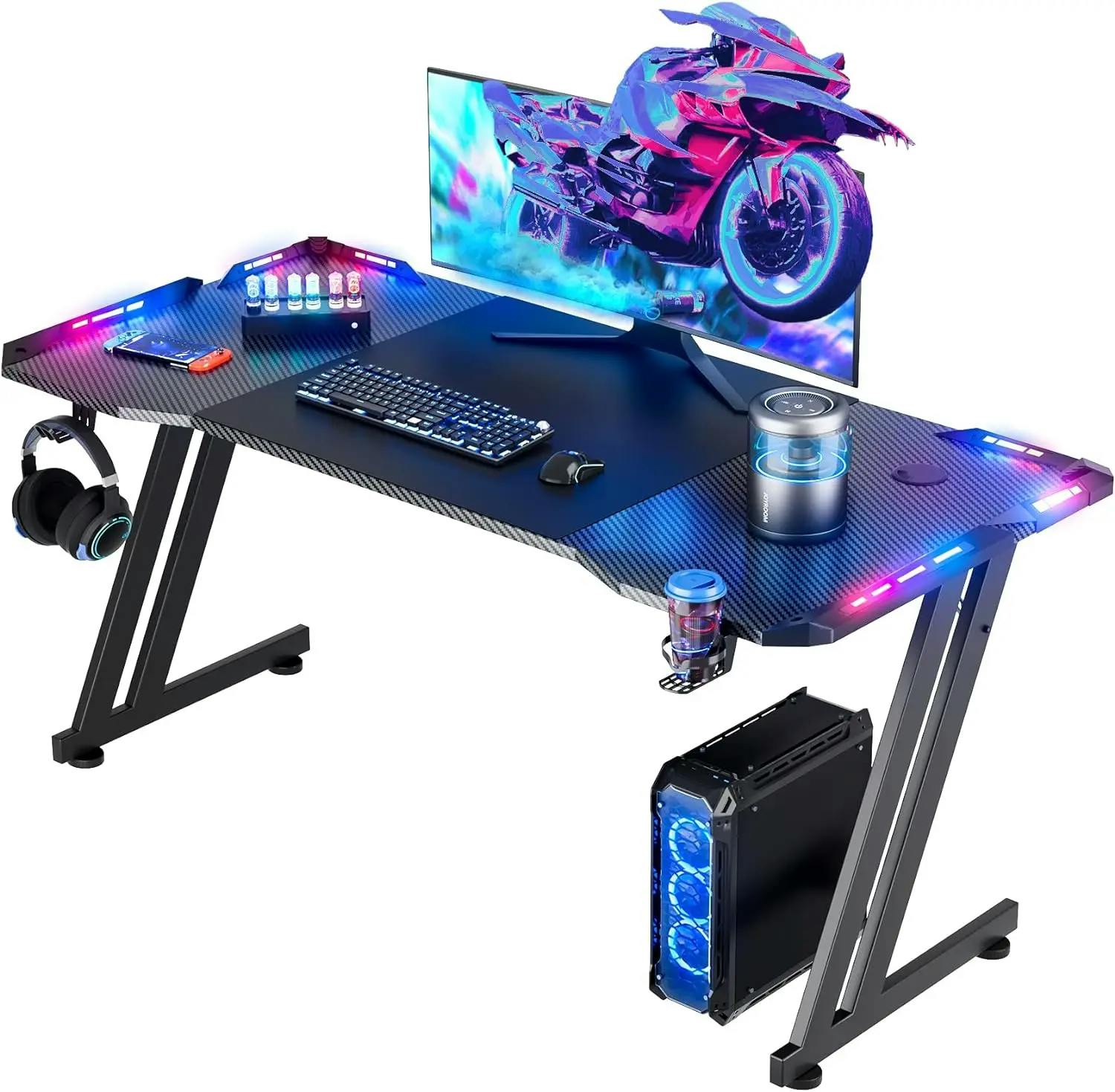 Gaming Desk with LED Lights