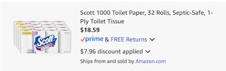 toilet paper Amazon receipt