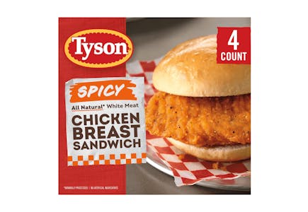 2 Tyson Chicken Breast Sandwiches