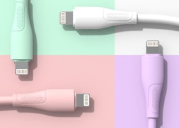 colorful iPhone chargers