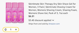Skintimate Amazon receipt