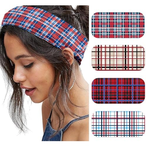 Plaid Headbands 4-Pack
