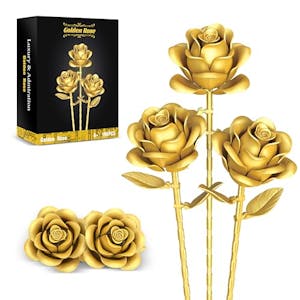 Gold Roses Flower Building Set