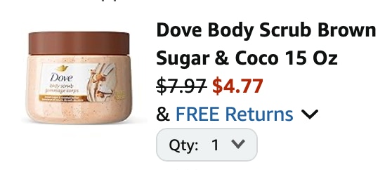 Body scrub Amazon receipt