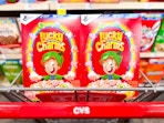 two boxes of lucky charms in cvs cart
