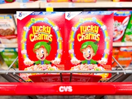 two boxes of lucky charms in cvs cart