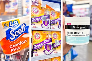 Scott toilet paper, Arm & Hammer Cat Litter & Neutrogena Cream