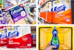 dollar general cottonelle, scott, palmolive 4-photo collage