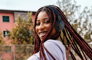 a person wearing headphones 