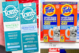 collage with tide and tom's of main