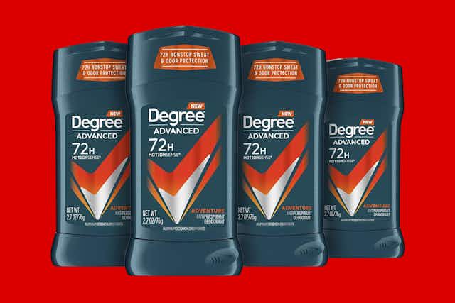 Degree Men Antiperspirant Deodorant 4-Pack, as Low as $8 on Amazon card image