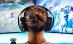 a person wearing a gaming headset 