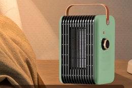 space heater on side table